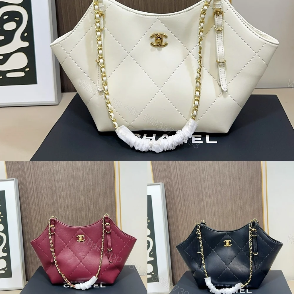 View 10 of Chanel Shopping Bag And Gold Tone Metal White 21Cm
