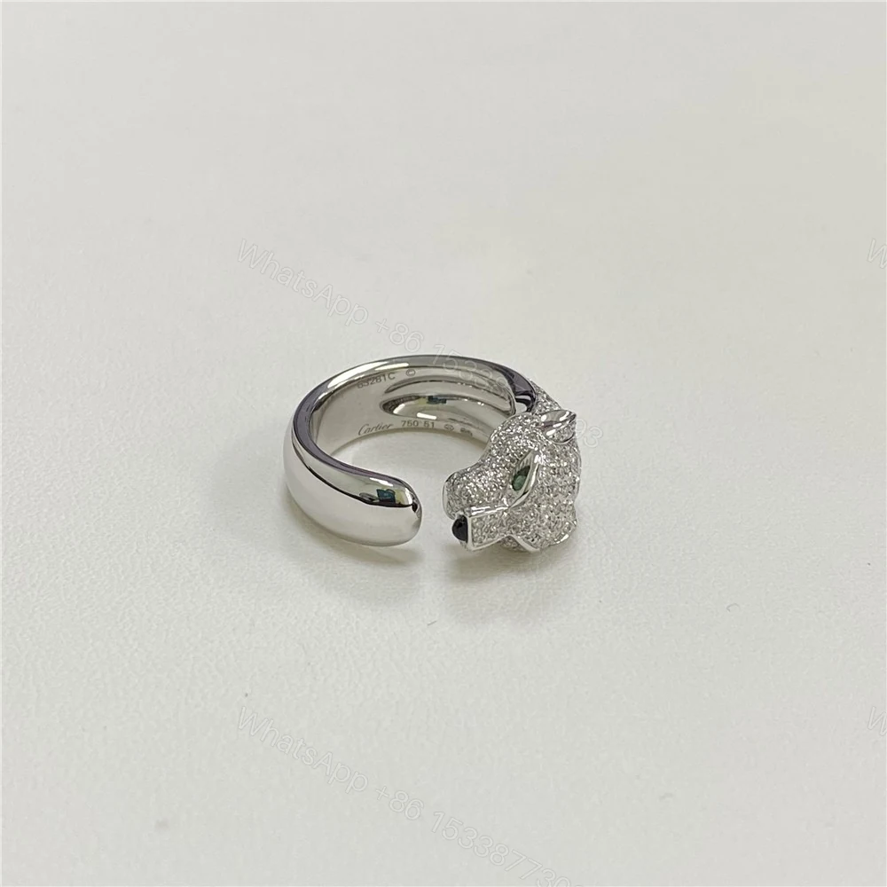 View 8 of Panthere De Cartier Ring Pave Diamonds White Gold N4224900