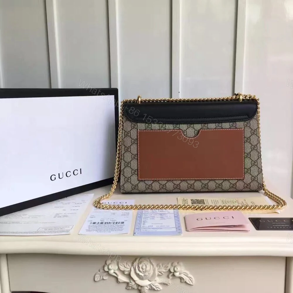 View 3 of Gucci Padlock Medium GG Shoulder Bag Beige Supreme Canvas 30cm GG 409486
