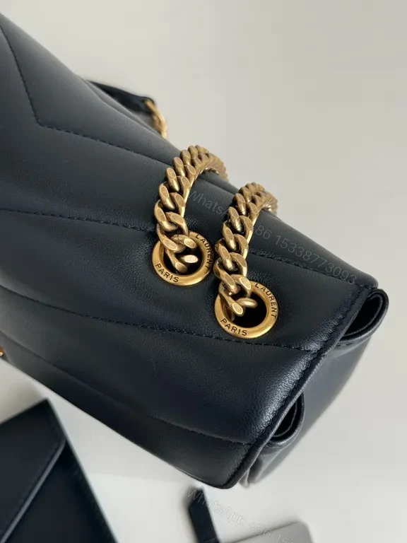 View 5 of Saint Laurent Quilted Chevron Shoulder Bag â€“ Luxe, Structured Crossbody