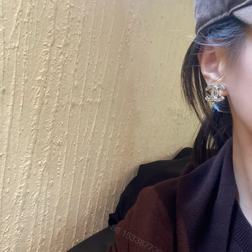 View 8 of Chanel Cc Classic Logo Earrings Silver
