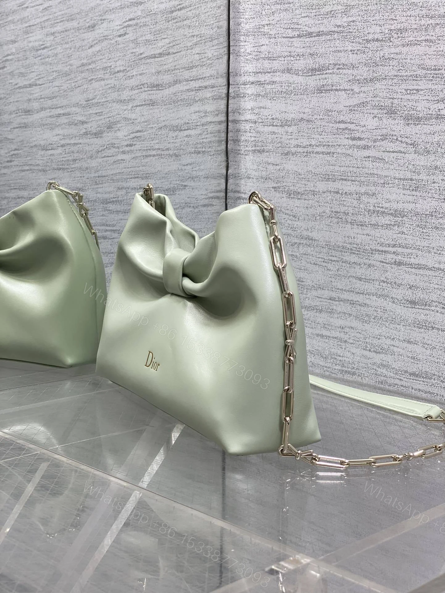 View 6 of Dior Bow Bag Green Lambskin