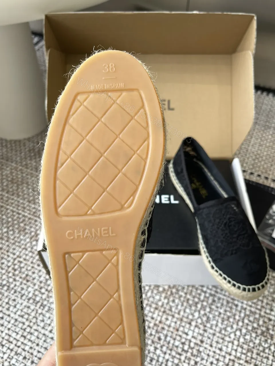 View 5 of Lace-Detail Espadrille: Chic Comfort in Black