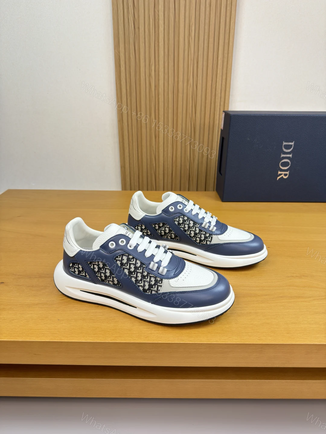 Dior A貨 海軍藍 Oblique 科技運動鞋 男士時尚拼接休閒款 — view 1