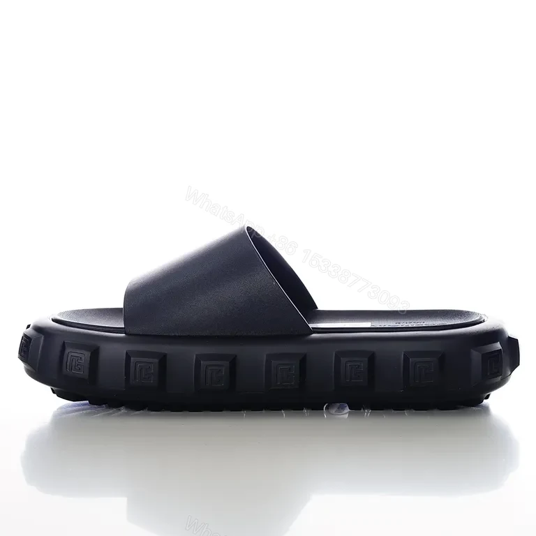 View 7 of Bold Minimalism Platform Slide: Black PU Leather, 5â€“12