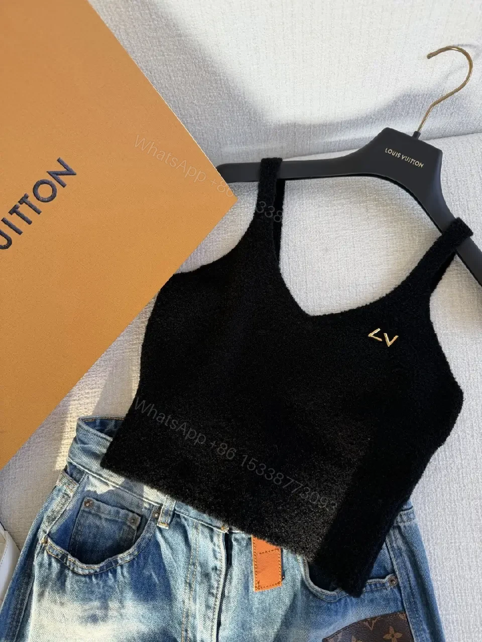 View 8 of Lux Knit Crop Top with Crest – Modern Luxe, All‐Day Comfort