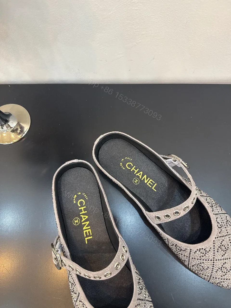 View 8 of Crochet-Texture Flats with Studded Strap Shine