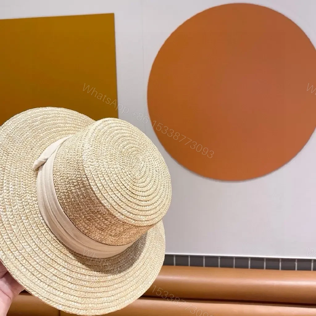 View 4 of Sun-Kissed Stripes Straw Hat: Premium, CHANEL-Inspired Flair