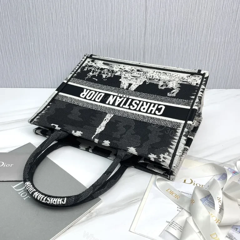 View 2 of Bold Icon Dior Tote: Luxury Graphic, Top-Handle Bag