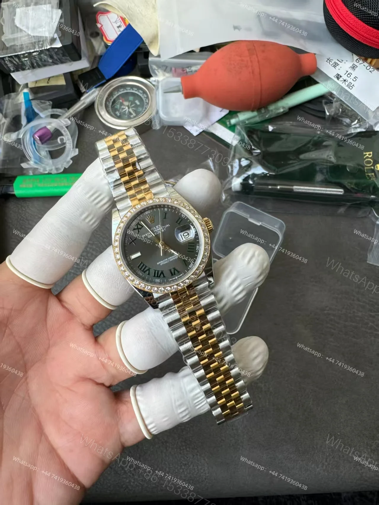 View 3 of Rolex Datejust M126283RBR-0021 1:1 Replica Roman Dial Diamond-Set Bezel 36MM 3235 Movement Super Clone Watch