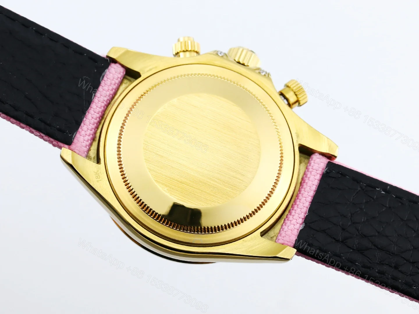 View 7 of Rolex Daytona Pink Ruby Pink Strap Replica 43MM Exclusive Gold Case Edition RG-ROLEX-DAYTONA-PINK-RUBY-PINK-43