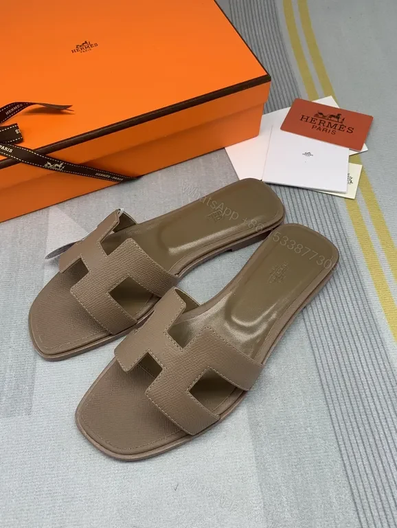 View 2 of Taupe Calfskin H-Cut Leather Sandals - Luxe Comfort