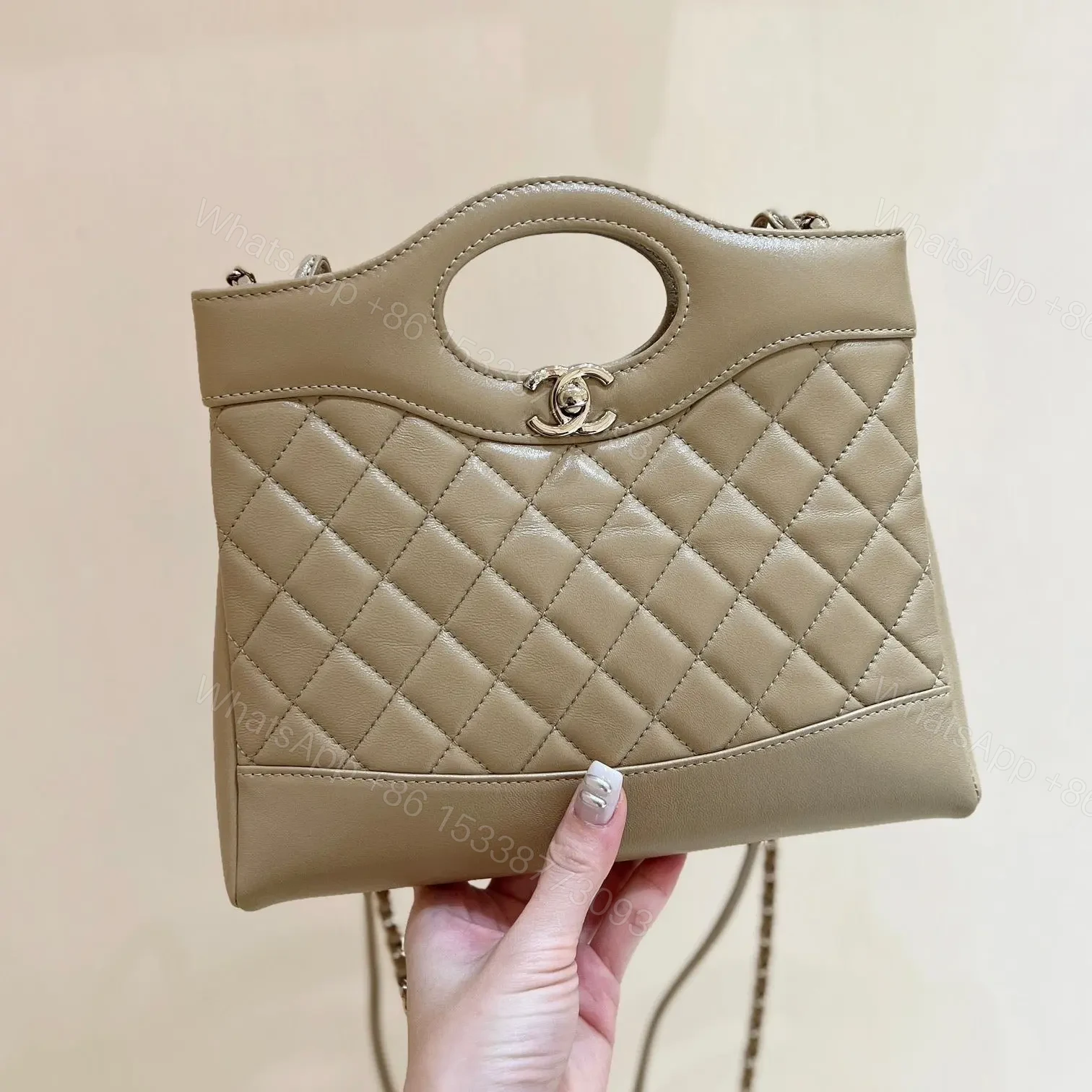 Chanel Calfskin Suede Quilted Mini 31 Shopping Bag — view 1
