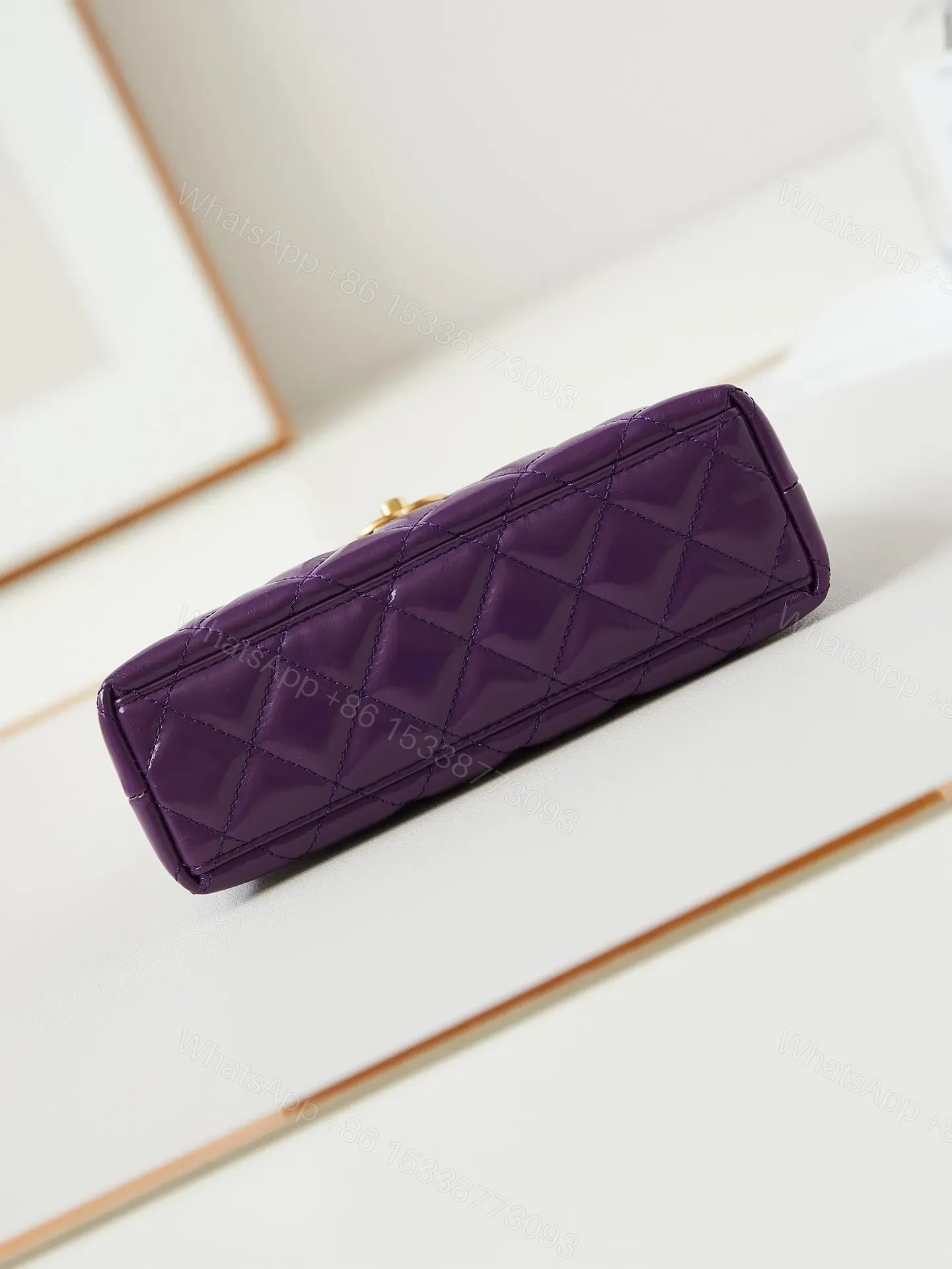 View 9 of CHANEL KELLY MINI 19 BAG IN INDIGO PURPLE CALFSKIN