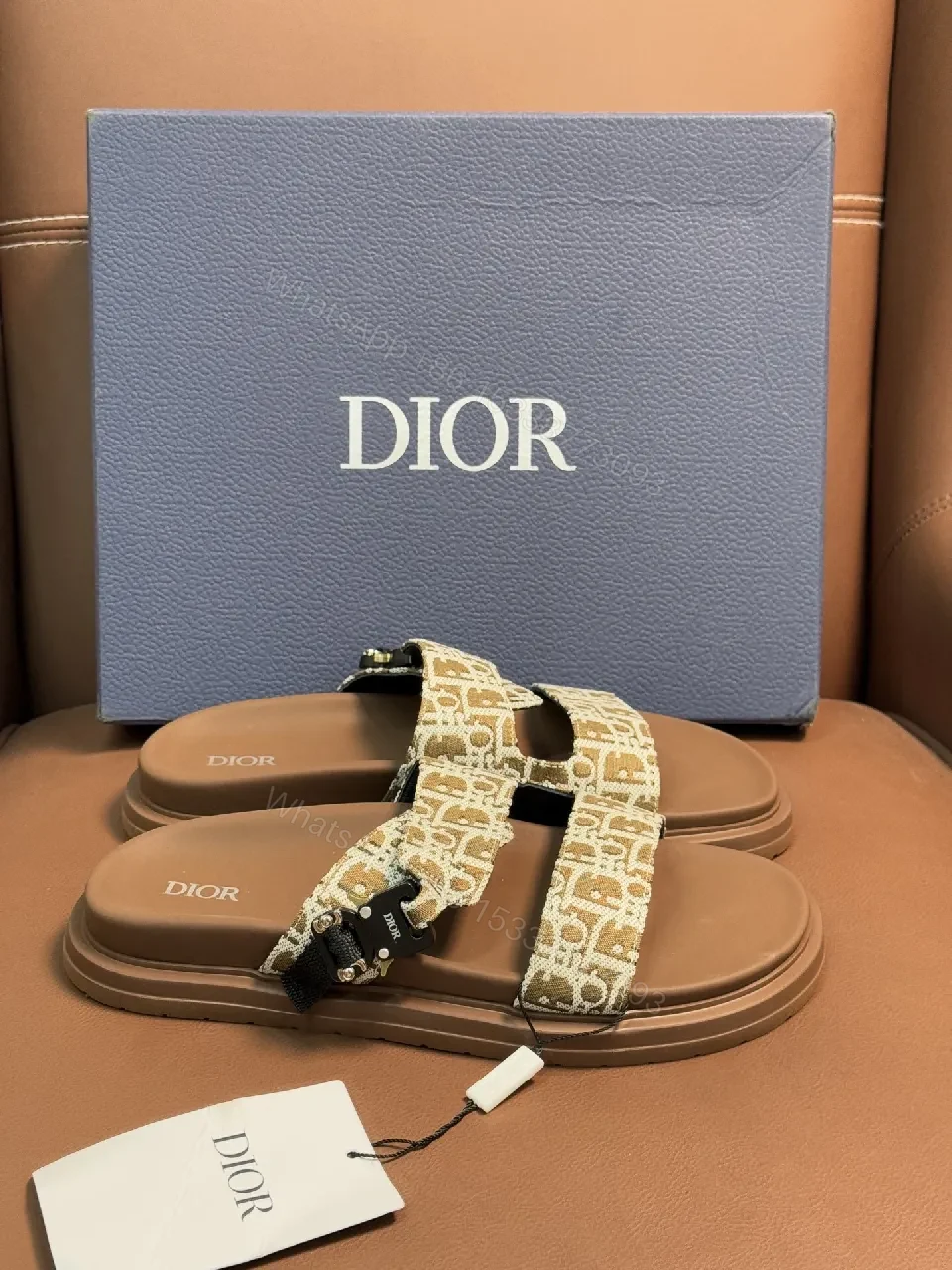 View 2 of Monogram Sandals with Signature Pattern, Adjustable Comfort, Sandal