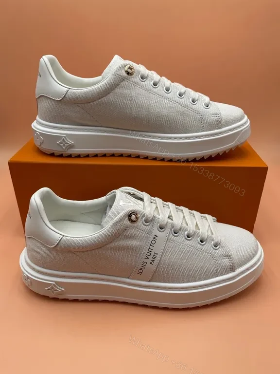 View 6 of Beige Canvas Luxe Sneakers: Subtle LV-Inspired Comfort