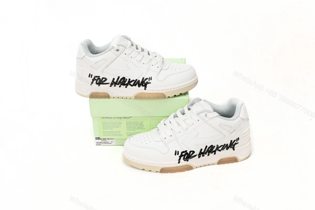 View 5 of OFF-WHITE Out Of Office OOO Low Tops For Walking White Black OMIA189R21 LEA00 20101