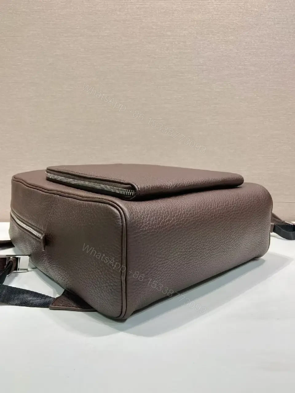 View 6 of Structured Luxury Leather Backpack: Modern Texture, Practical Detailing