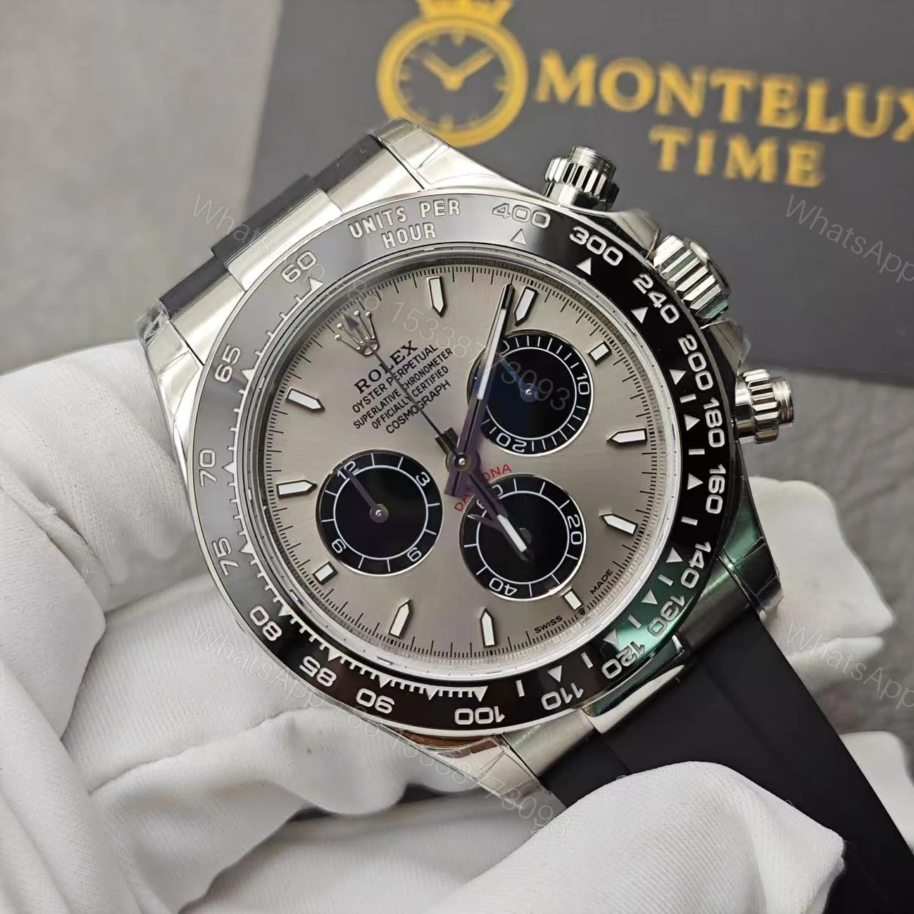 View 10 of Replica Rolex Daytona Ghost Oysterflex Grey 116519 Super Clone Watch