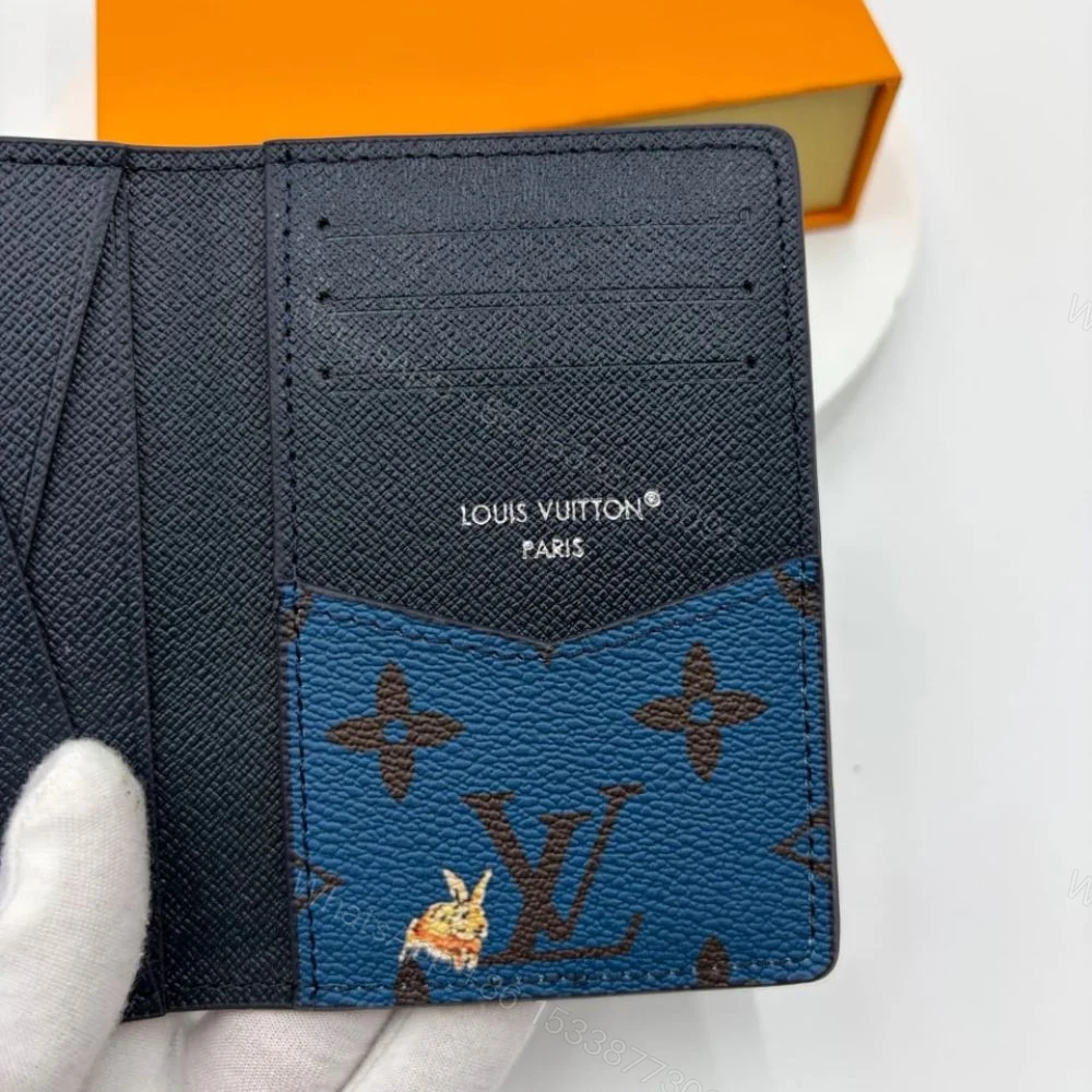 View 5 of Louis Vuitton Pocket Organizer Monogram Forest Navy 14Cm M26979