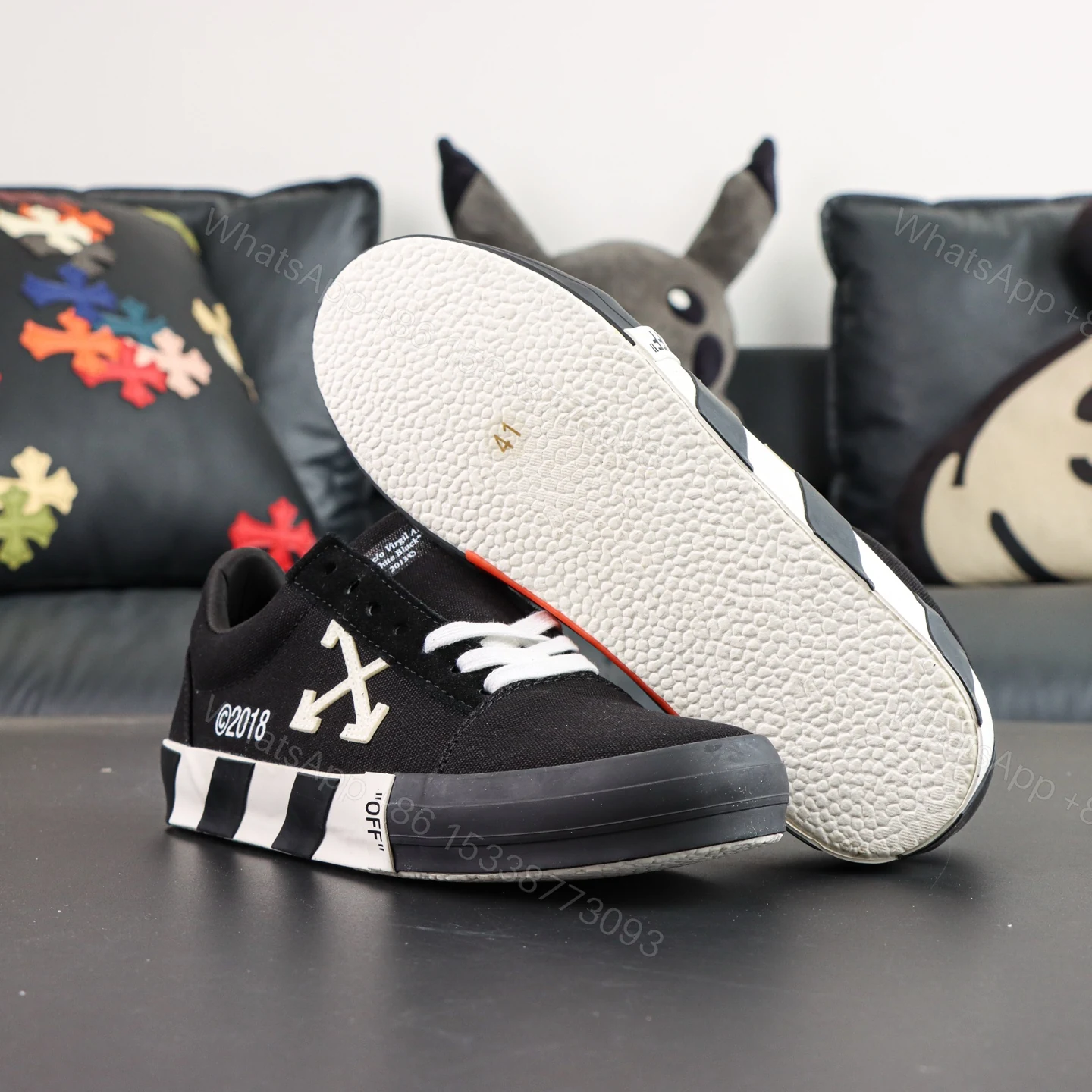 View 3 of Off White Low Vulcanised Black White 2018