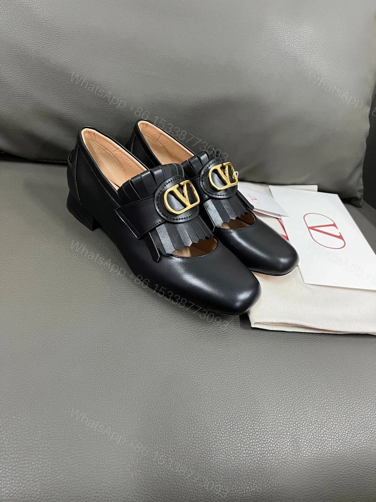 Valentino Women Black Leather Heels — view 1