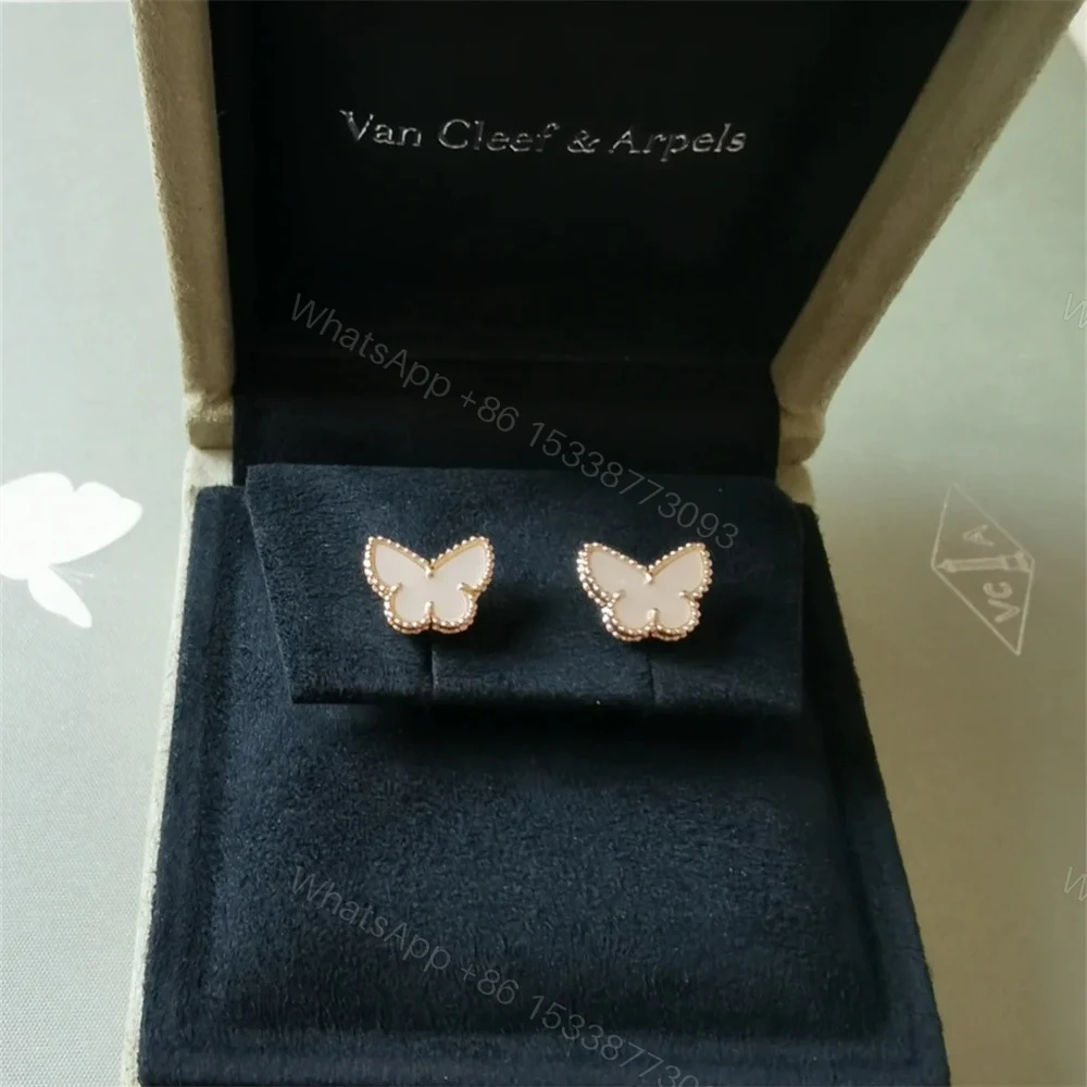 View 5 of Van Cleef & Arpels Sweet Alhambra Butterfly Earstuds 18K Yellow Gold
