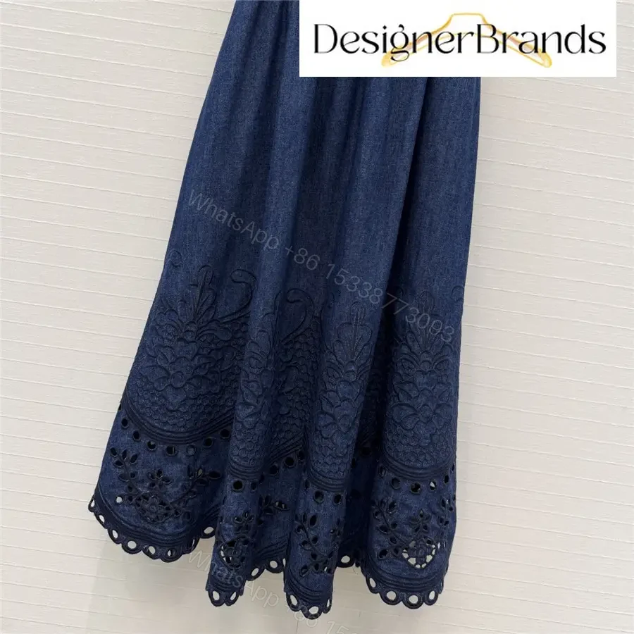 View 6 of Zimmermann Mahon Broderie Anglaise Denim Midi Dress