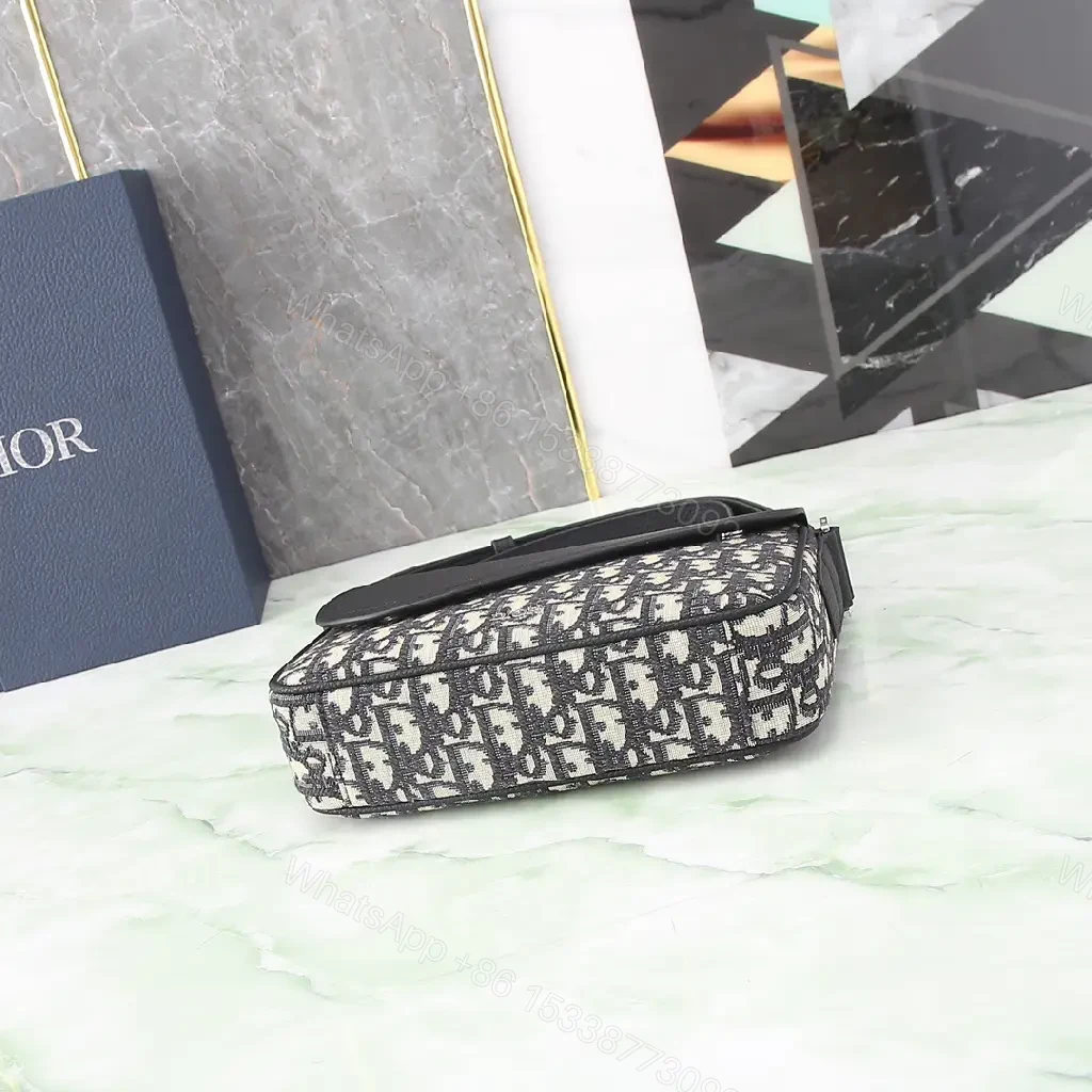 View 9 of Structured Monogram Leather Crossbody Bag: Black, Hands-Free