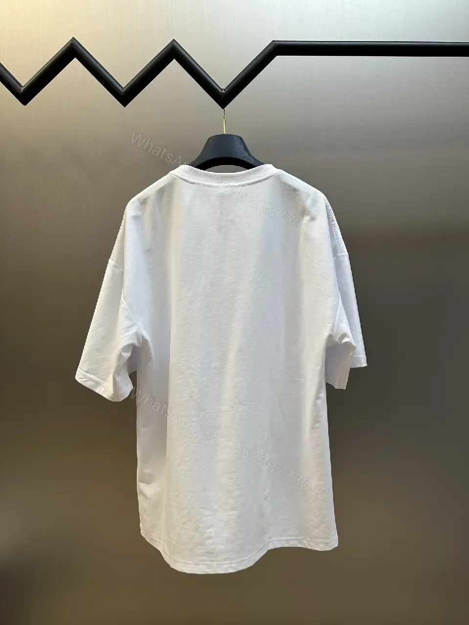 View 9 of White Cotton T-Shirt, Celine Logo, Oversized Style, Casual Top