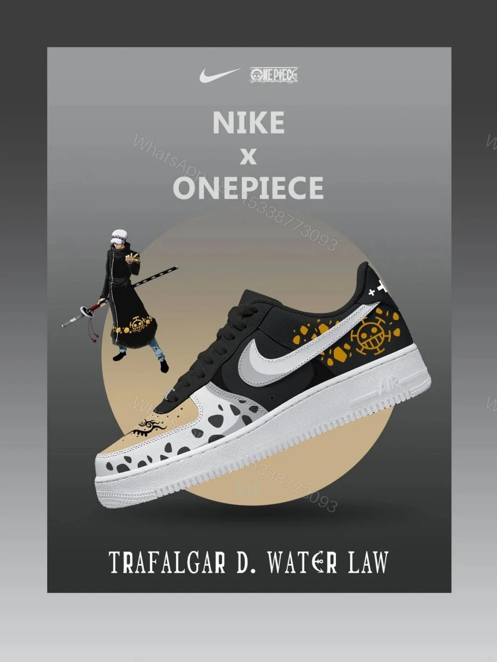 Trafalgar D. Water Law V.2 Custom Air Force 1 — view 1