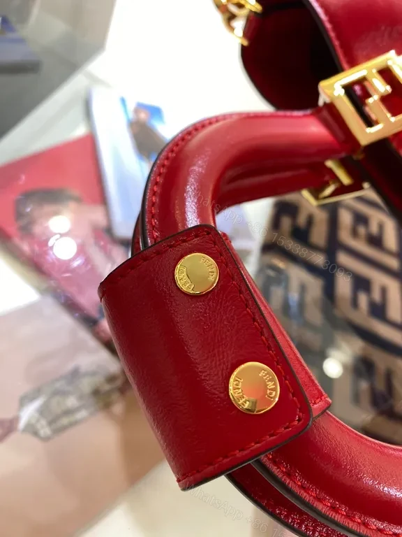 View 4 of Structured Leather Satchel: Luxury Fendi-Inspired Strap Bag