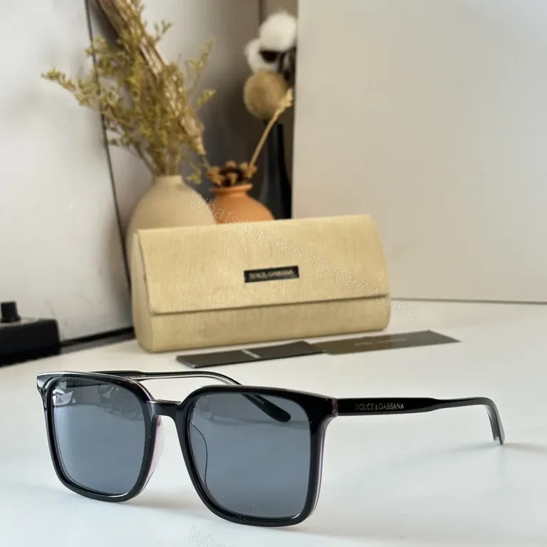 View 5 of Black Acetate Sunglasses â€” Bold Rectangular, UV400 Protection, Dolce & Gabbana