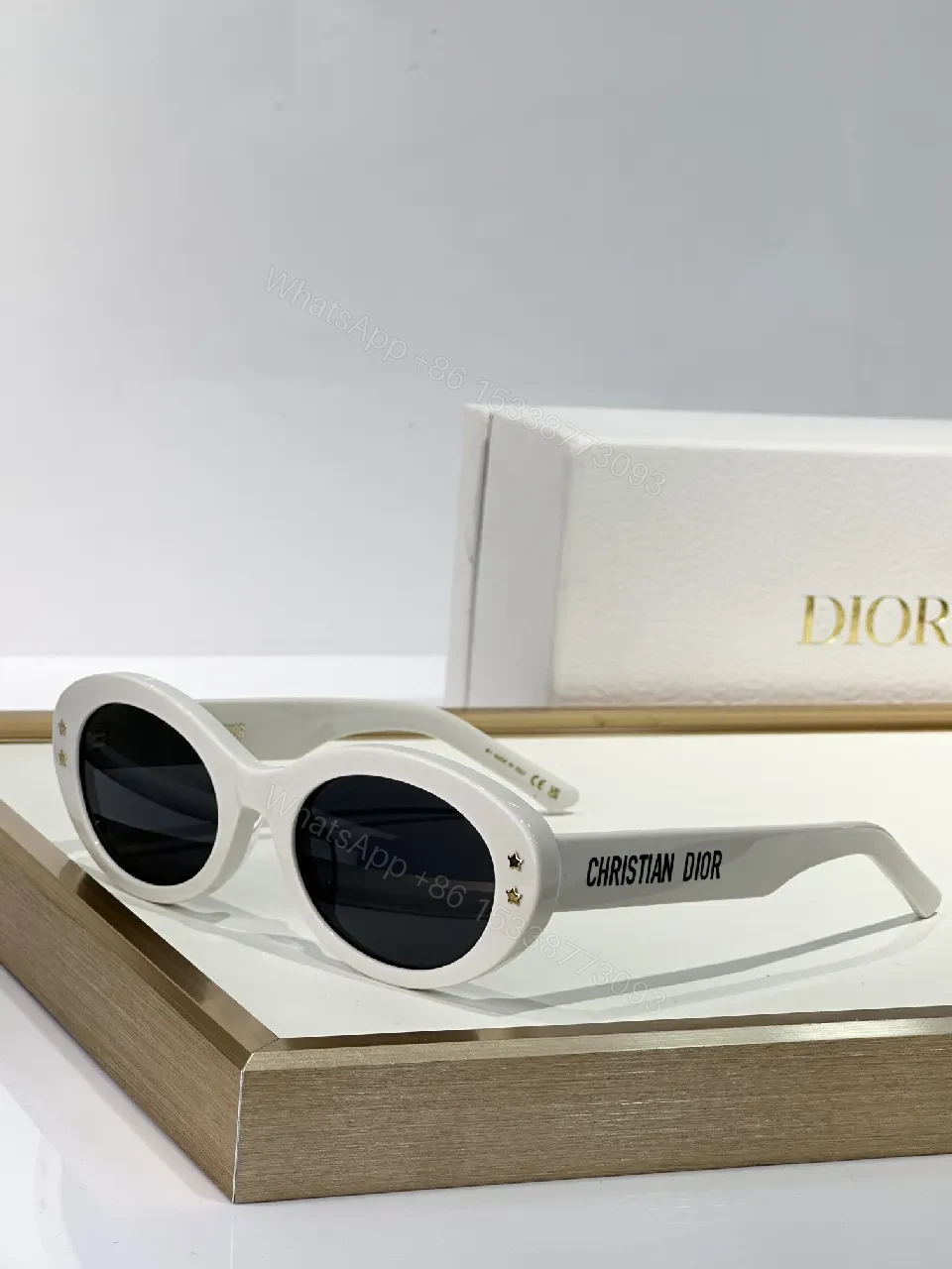 View 3 of Brown Acetate Round Sunglasses, Luxe Bold Style, UV400 Protection
