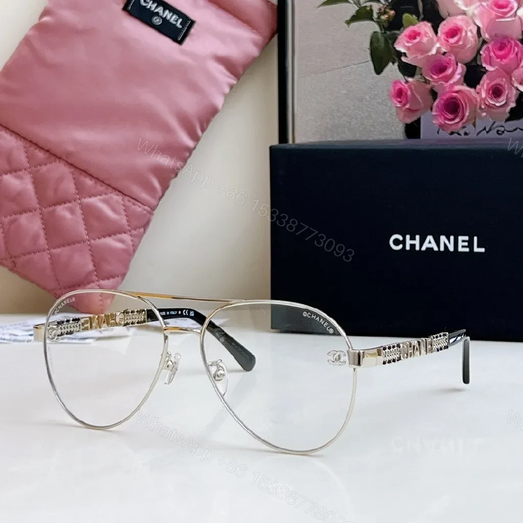 View 8 of Gold-Tone Aviator Sunglasses with Luxe Logo Details