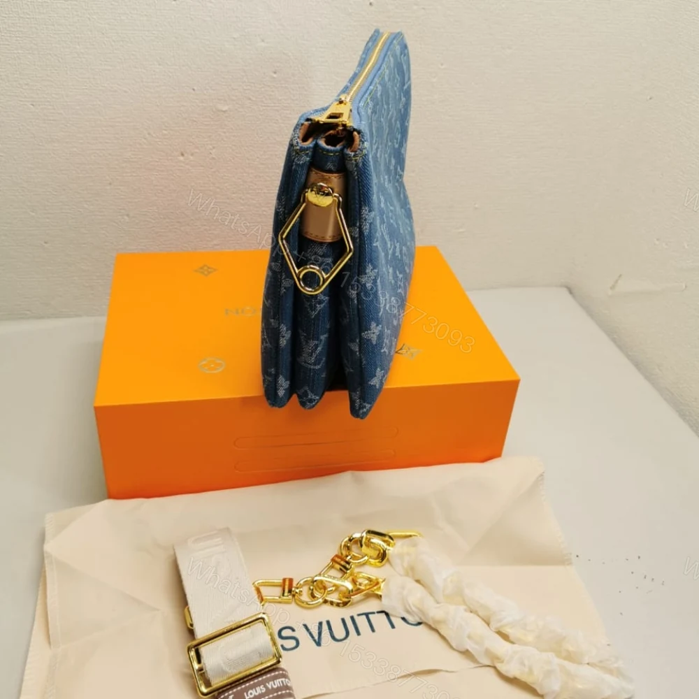 View 3 of Louis Vuitton Coussin PM Bag Denim Blue 26Cm M24564