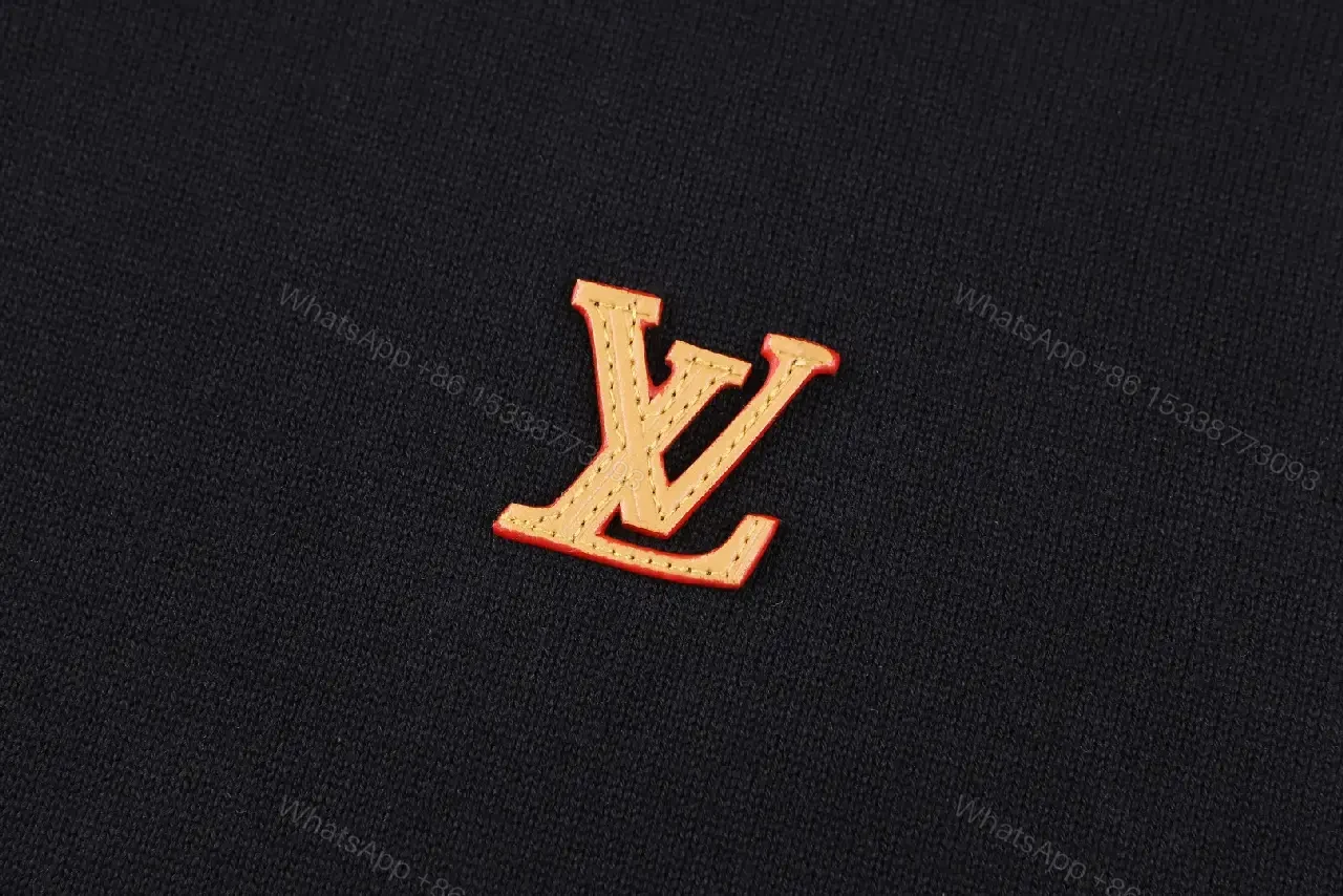 View 4 of Black Polo Shirt Classic Fit with LV Logo, Short Sleeves