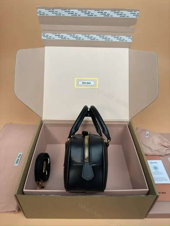 View 2 of Structured Black Leather Satchel â€” Modern, All-Day Chic, Miu Miu Inspired