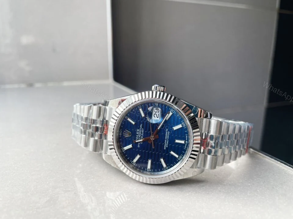 View 2 of VSF Factory 1:1 Rolex DateJust 41 SS Best Edition 904L Steel Blue Textured Dial