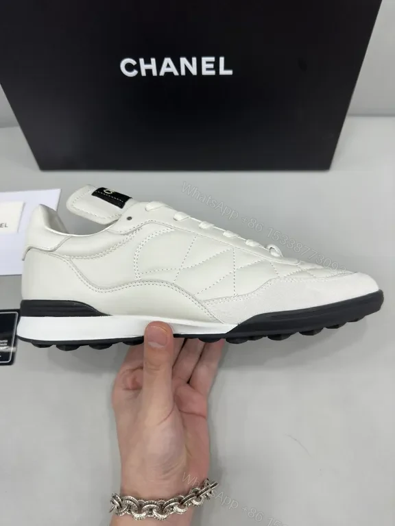 View 5 of White Quilted Chanel-Inspired Sneakers: Luxe Everyday Comfort