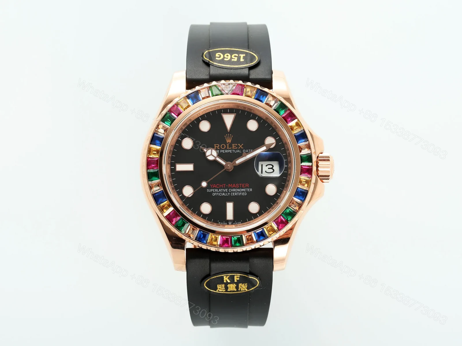 ZF Factory Clean Factory KF Rolex Yacht-Master Black Gem-Set Watch — view 1