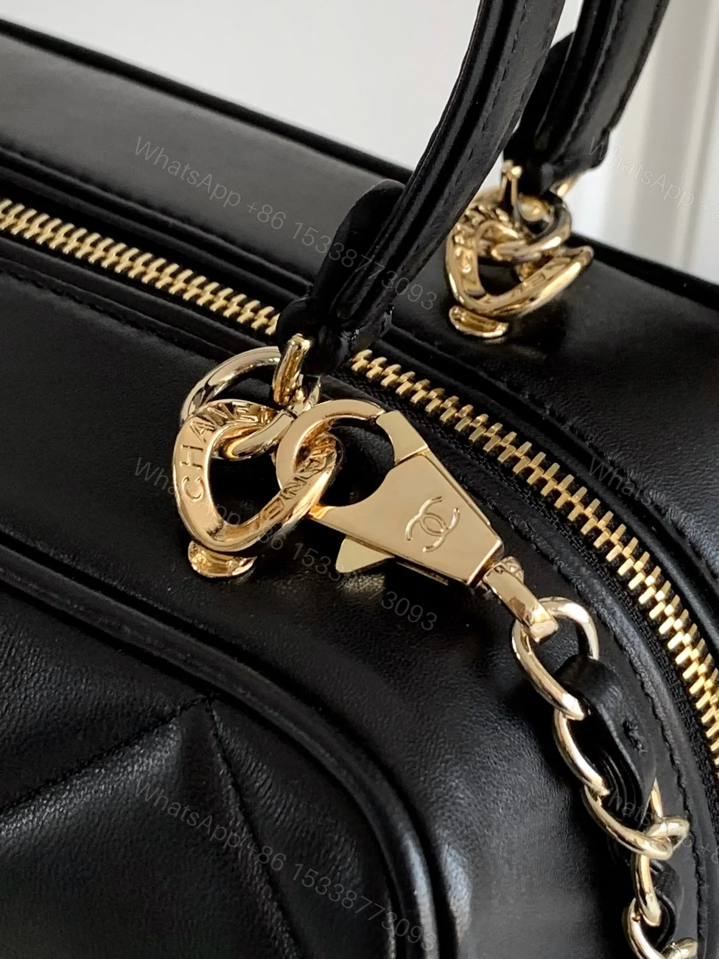 View 6 of Chanel Black Quilted Lambskin Leather Bag