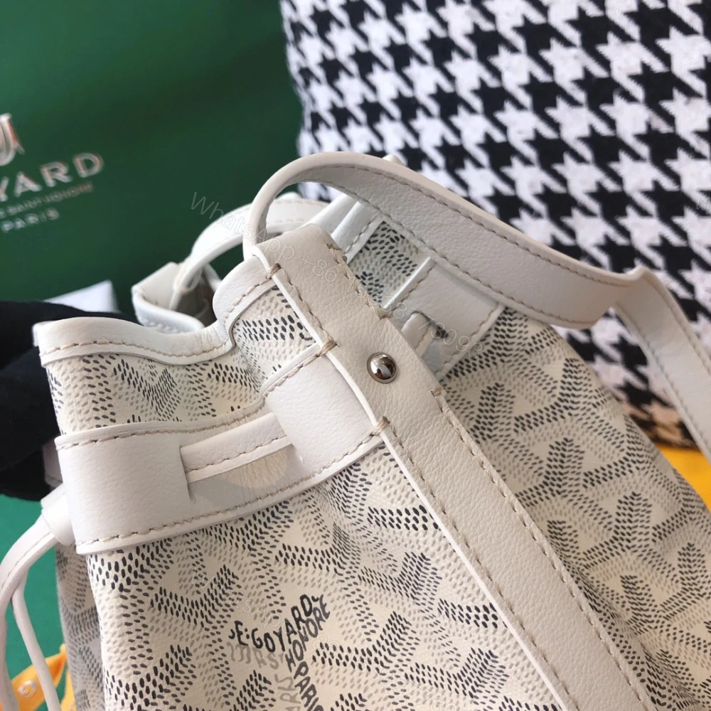 View 8 of 高仿Goyard*PEFLOT8抽繩水桶包白色免檢版