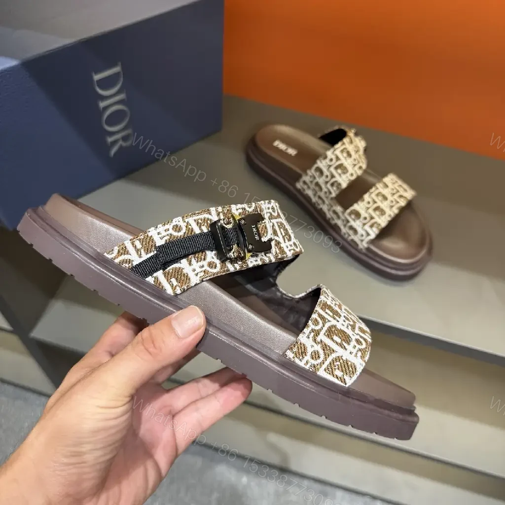 View 4 of Textured Strap Slides: Luxury Comfort Footwear