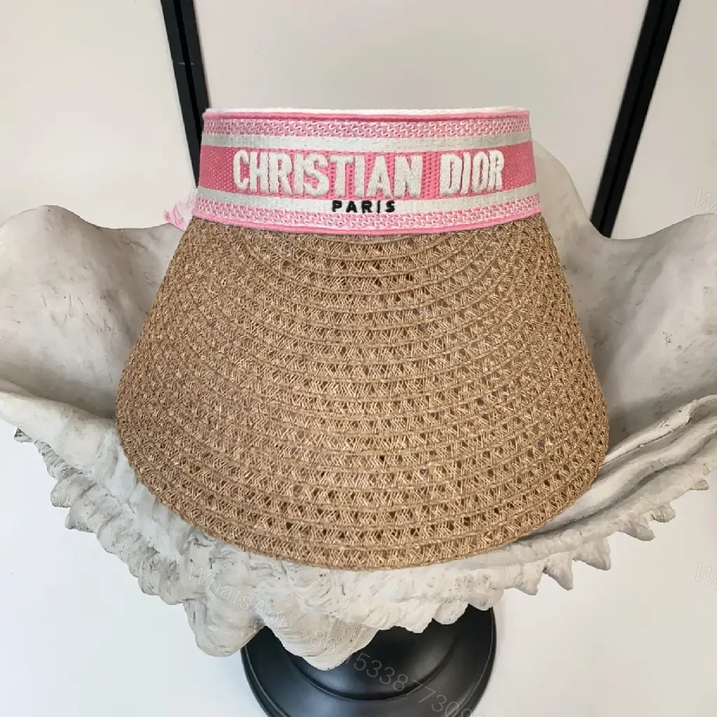 View 2 of Straw Visor with Pink Band: Luxe, Breathable, All-Day Comfort