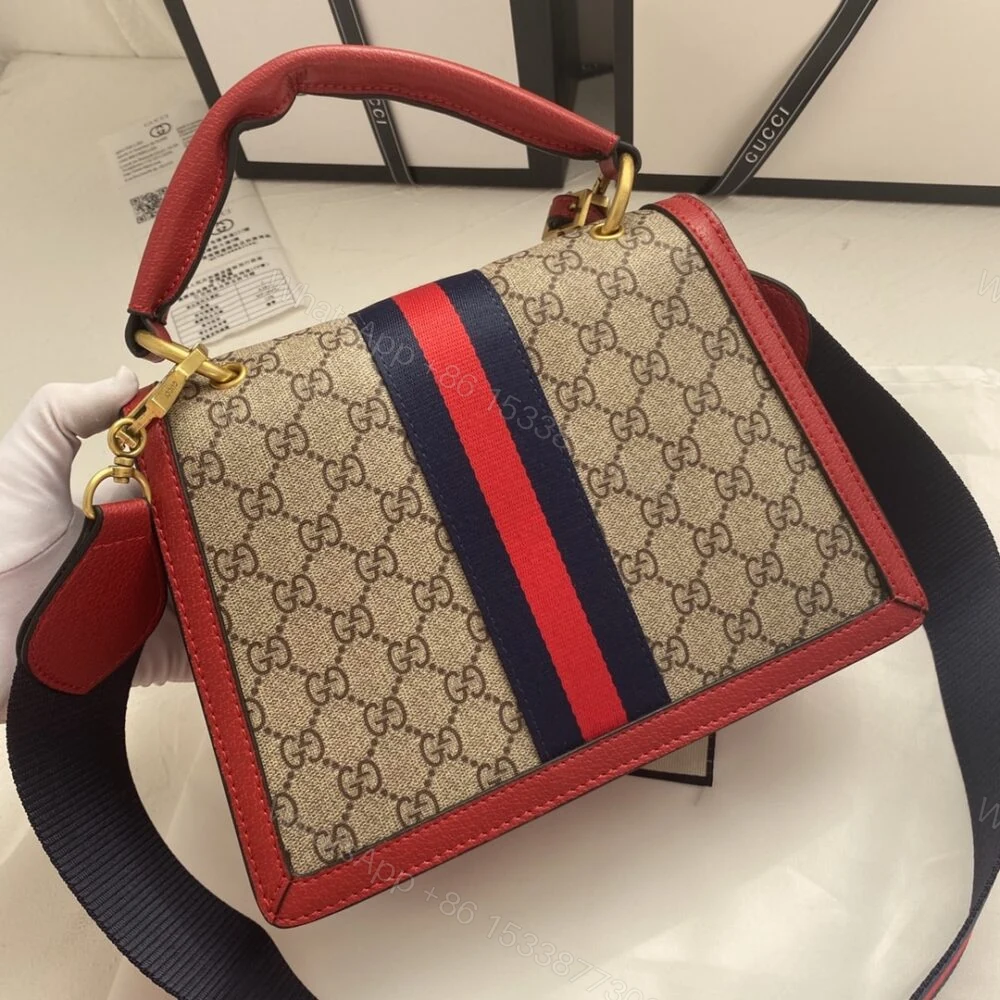 View 4 of Gucci Queen Margaret GG Small Top Handle Bag Red 25Cm