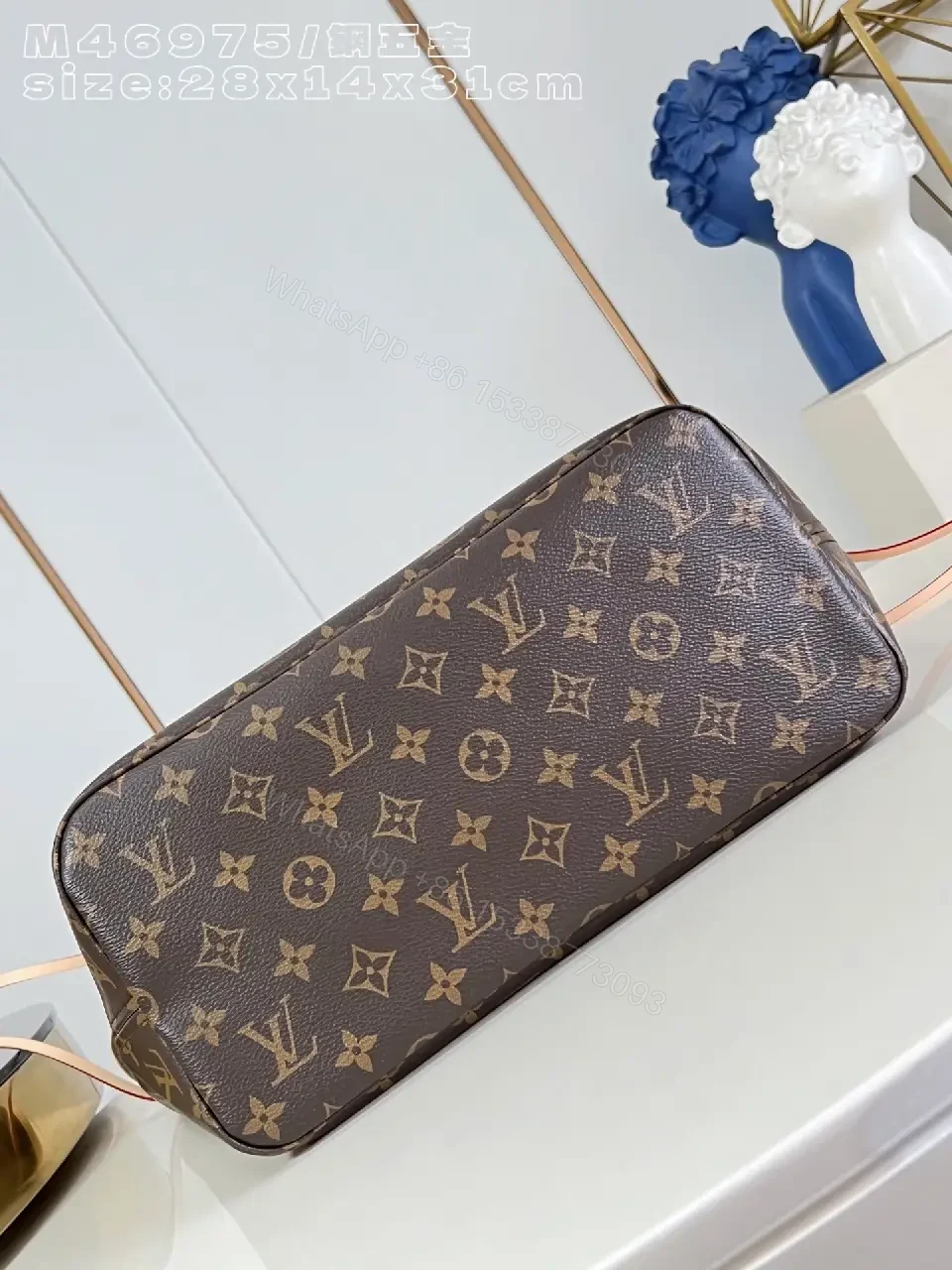 View 3 of Structured Monogram Tote: Leather, Classic, Ultra-Durable Carryall