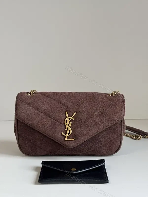 Velvet Block Shoulder Bag with Gold Logo Detail — view 1