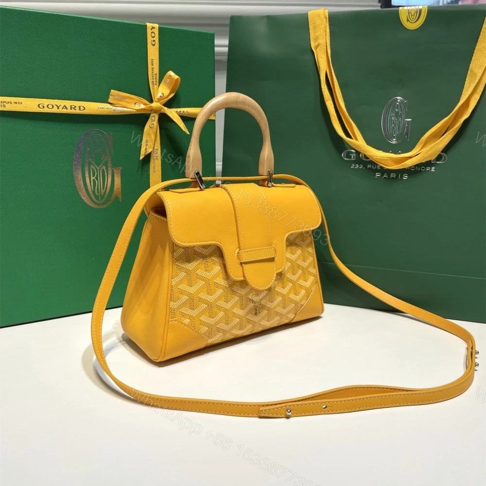 View 3 of 高仿Goyard*SAIGONW櫸木手柄單肩包黃色免檢版
