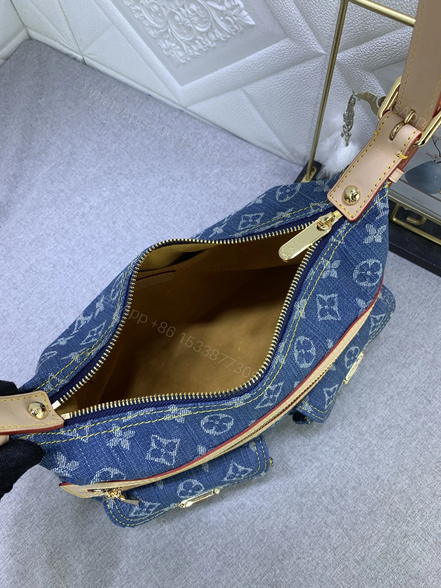 View 7 of LV Baggie PM Monogram Denim Blue